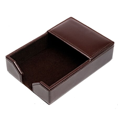 Dacasso Dark Brown Bonded Leather 4" x 6" Memo Holder AG-3609